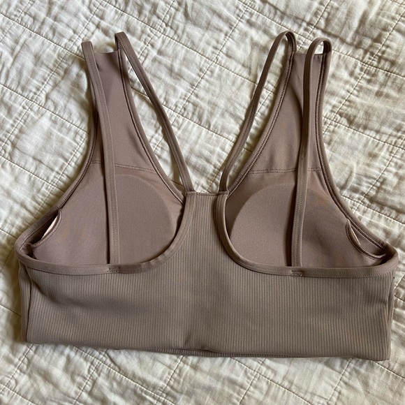 Alo Ribbed Bra “Taupe” - Picture 3 of 3